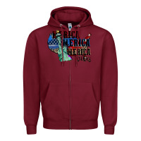 Burgundy Merica Merica Merica vibes 4th of july Zipper Hoodie - CowGirlArtShop