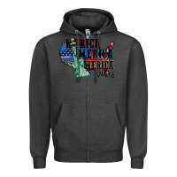 Charcoal Heather Merica Merica Merica vibes 4th of july Zipper Hoodie - CowGirlArtShop