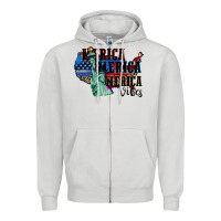 Dove Grey Merica Merica Merica vibes 4th of july Zipper Hoodie - CowGirlArtShop