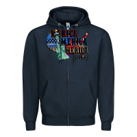 Navy Merica Merica Merica vibes 4th of july Zipper Hoodie - CowGirlArtShop