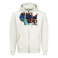 Oatmeal Heather Merica Merica Merica vibes 4th of july Zipper Hoodie - CowGirlArtShop