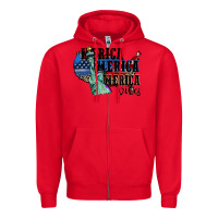 Red Merica Merica Merica vibes 4th of july Zipper Hoodie - CowGirlArtShop