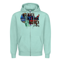 Seafoam Merica Merica Merica vibes 4th of july Zipper Hoodie - CowGirlArtShop
