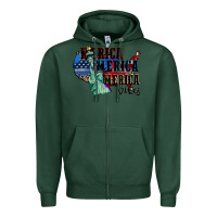 Sports Green Merica Merica Merica vibes 4th of july Zipper Hoodie - CowGirlArtShop