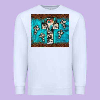 Bull Skull Cross Tumbler Premium Sweatshirt Designed By Jahusdesignshop