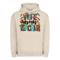 Pigment French Oak wife mom teacher Urban Hoodie - NancyCooperArtShop
