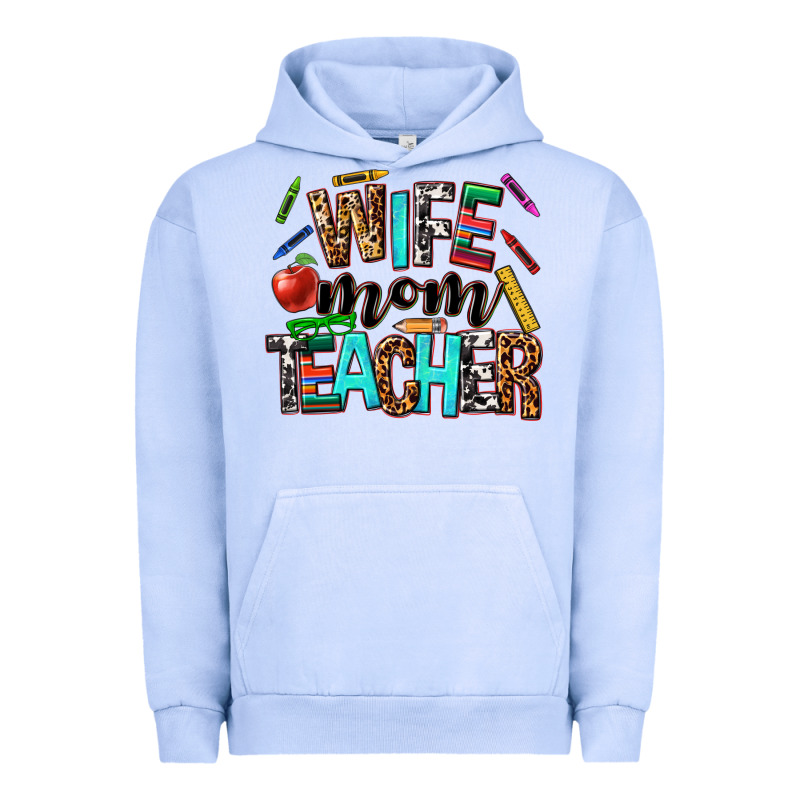 Wife Mom Teacher Urban Hoodie by NancyCooperArtShop | Teevron
