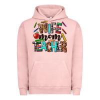Pigment Salmon wife mom teacher Urban Hoodie - NancyCooperArtShop