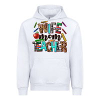 White wife mom teacher Urban Hoodie - NancyCooperArtShop