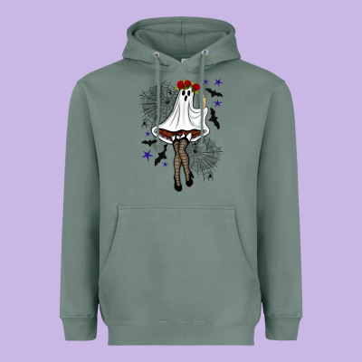 Freak Ghost Halloween Heavyweight Hoodie Designed By Bundleandbundleshop