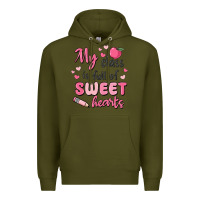 Army Green my class is full of sweet hearts Premium Hoodie - MaliasSmallBusiness