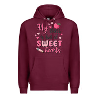 Burgundy my class is full of sweet hearts Premium Hoodie - MaliasSmallBusiness