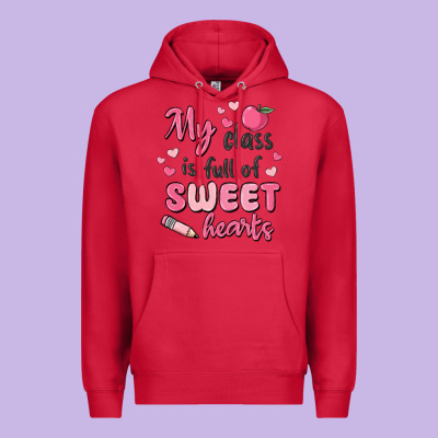 My Class Is Full Of Sweet Hearts Premium Hoodie Designed By Maliassmallbusiness