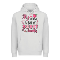 Dove Grey my class is full of sweet hearts Premium Hoodie - MaliasSmallBusiness