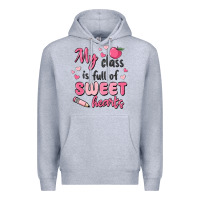 Heather Grey my class is full of sweet hearts Premium Hoodie - MaliasSmallBusiness