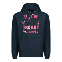Navy my class is full of sweet hearts Premium Hoodie - MaliasSmallBusiness