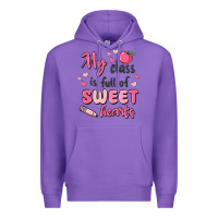 Purple my class is full of sweet hearts Premium Hoodie - MaliasSmallBusiness
