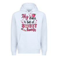 White my class is full of sweet hearts Premium Hoodie - MaliasSmallBusiness