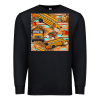 Black fall school bus seamless pattern Premium Sweatshirt - BundleAndBundleShop