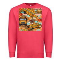 Cardinal fall school bus seamless pattern Premium Sweatshirt - BundleAndBundleShop