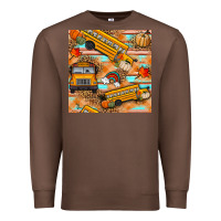 Chestnut fall school bus seamless pattern Premium Sweatshirt - BundleAndBundleShop