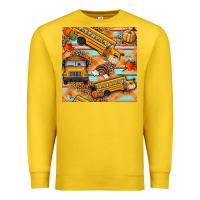Lemon fall school bus seamless pattern Premium Sweatshirt - BundleAndBundleShop