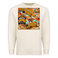 Sandshell fall school bus seamless pattern Premium Sweatshirt - BundleAndBundleShop