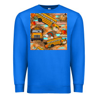 True Royal fall school bus seamless pattern Premium Sweatshirt - BundleAndBundleShop