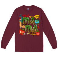 Burgundy mama teacher Long Sleeve Tee - texasbilliewilder