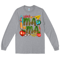 Heather Grey mama teacher Long Sleeve Tee - texasbilliewilder