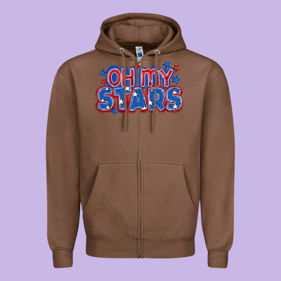 Oh My Stars 4th Of July Zipper Hoodie Designed By Cowgirlartshop