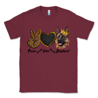 Burgundy peace love shepherd Classic Tee - RanaPortraitStore