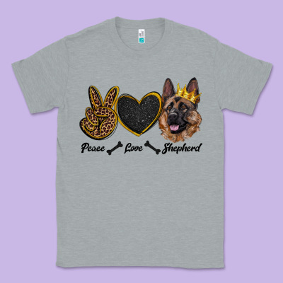 Peace Love Shepherd Classic Tee Designed By Ranaportraitstore
