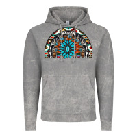 Cloud Rock western turquoise aztec cowhide serape  rainbows Vintage Hoodie - AdoDesignShop