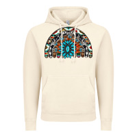 Vintage Artic western turquoise aztec cowhide serape  rainbows Vintage Hoodie - AdoDesignShop