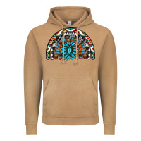 Vintage Camel western turquoise aztec cowhide serape  rainbows Vintage Hoodie - AdoDesignShop