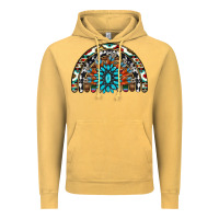 Vintage Mustard western turquoise aztec cowhide serape  rainbows Vintage Hoodie - AdoDesignShop