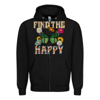 Black Kind The Happy Zipper Hoodie - CowhideDigitalArt
