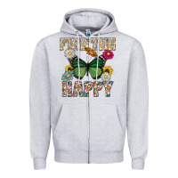 Heather Grey Kind The Happy Zipper Hoodie - CowhideDigitalArt