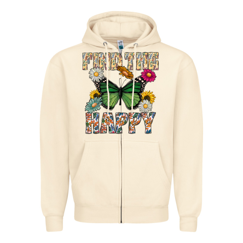 Kind The Happy Zipper Hoodie by CowhideDigitalArt | Teevron