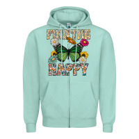 Seafoam Kind The Happy Zipper Hoodie - CowhideDigitalArt