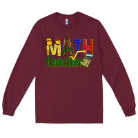 Burgundy math teacher Long Sleeve Tee - texasbilliewilder