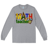 Heather Grey math teacher Long Sleeve Tee - texasbilliewilder
