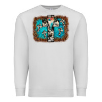 Dove Grey bull skull cross backgraund Premium Sweatshirt - JahusDesignShop