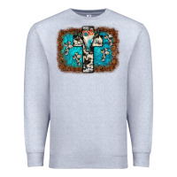 Heather Grey bull skull cross backgraund Premium Sweatshirt - JahusDesignShop