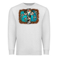 Oatmeal Heather bull skull cross backgraund Premium Sweatshirt - JahusDesignShop