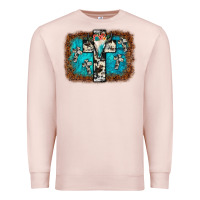 Pale Pink bull skull cross backgraund Premium Sweatshirt - JahusDesignShop