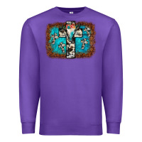 Purple bull skull cross backgraund Premium Sweatshirt - JahusDesignShop