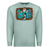 Seafoam bull skull cross backgraund Premium Sweatshirt - JahusDesignShop