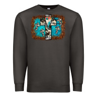 Smoke bull skull cross backgraund Premium Sweatshirt - JahusDesignShop